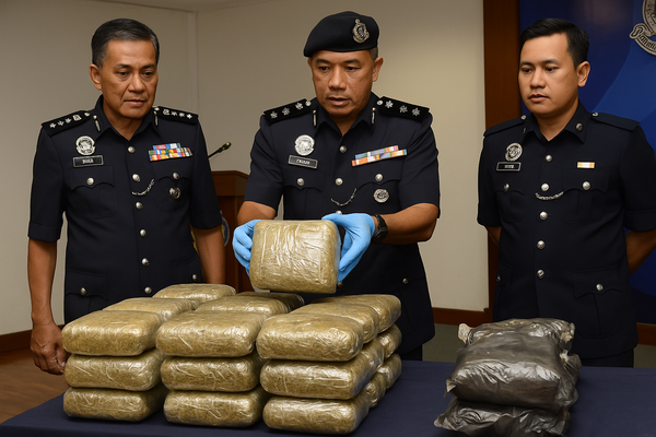吉兰丹警方破获毒品走私案 缴获55公斤大麻及逮捕2嫌犯